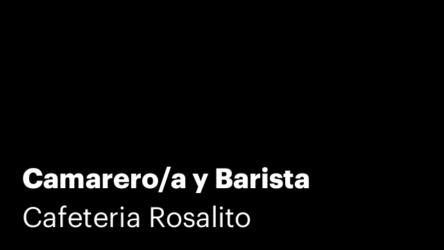 Camarero/a y Barista