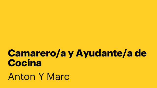 Camarero/a y Ayudante/a de Cocina