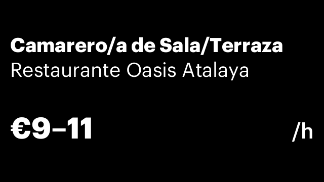 Camarero/a de Sala/Terraza