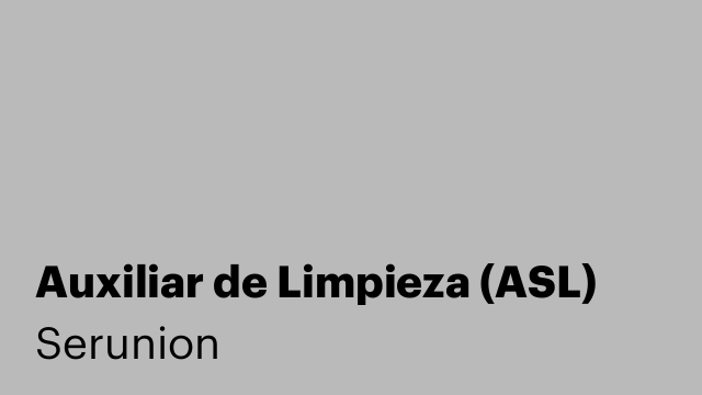 Auxiliar de Limpieza (ASL)