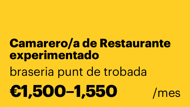 Camarero/a de Restaurante experimentado