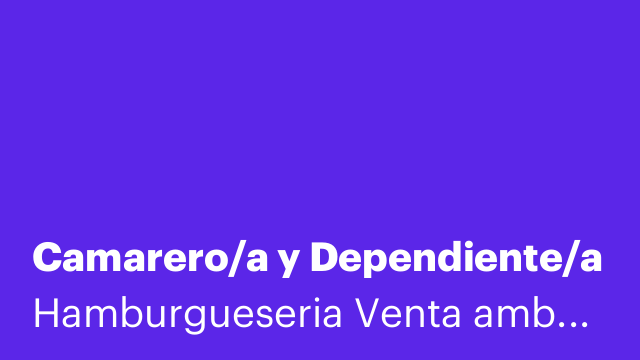 Camarero/a y Dependiente/a
