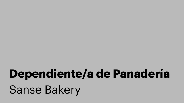 Dependiente/a de Panadería
