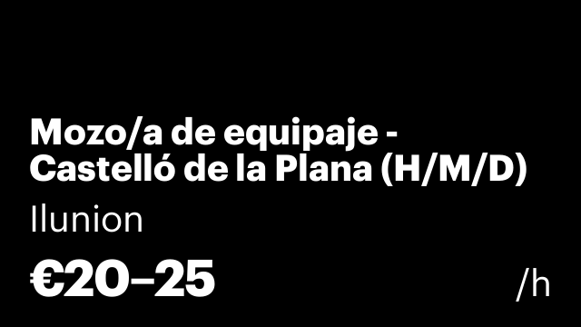 Mozo/a de equipaje - Castelló de la Plana (H/M/D)