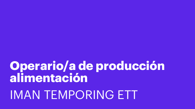 Operario/a de producción alimentación