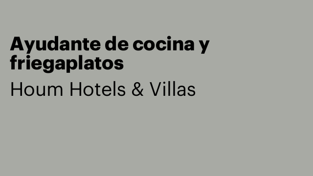 Ayudante de cocina y friegaplatos