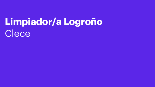Limpiador/a Logroño