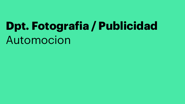 Dpt. Fotografia / Publicidad