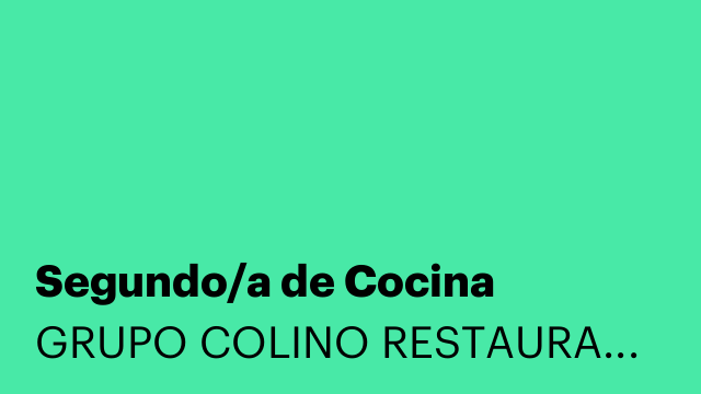 Segundo/a de Cocina