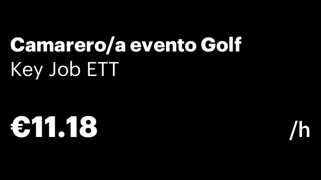 Camarero/a evento Golf