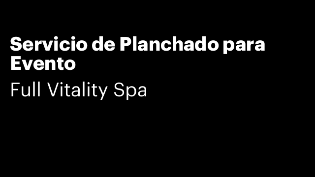 Servicio de Planchado para Evento