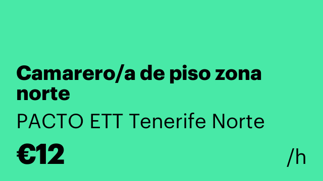 Camarero/a de piso zona norte