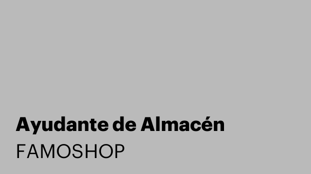 Ayudante de Almacén