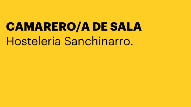 CAMARERO/A DE SALA