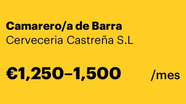 Camarero/a de Barra