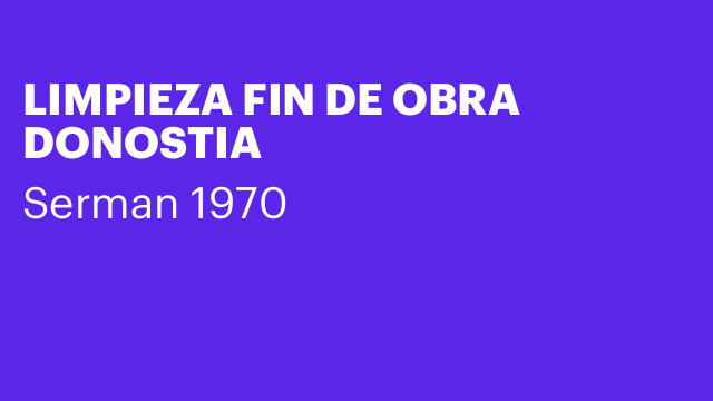 LIMPIEZA FIN DE OBRA DONOSTIA