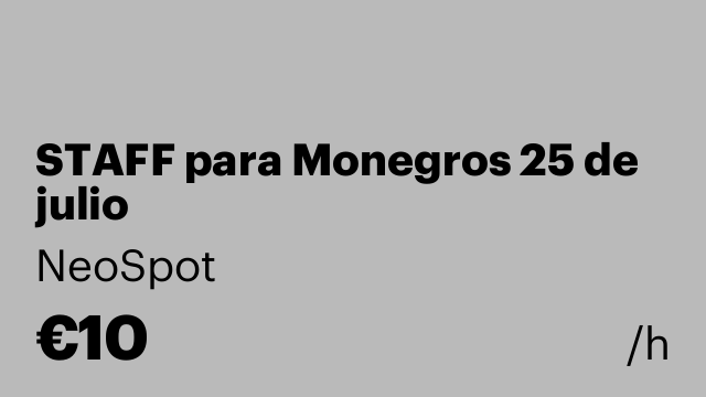 STAFF para Monegros 25 de julio