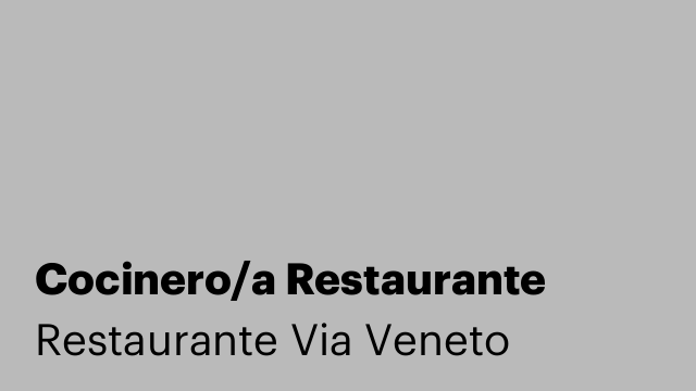 Cocinero/a Restaurante
