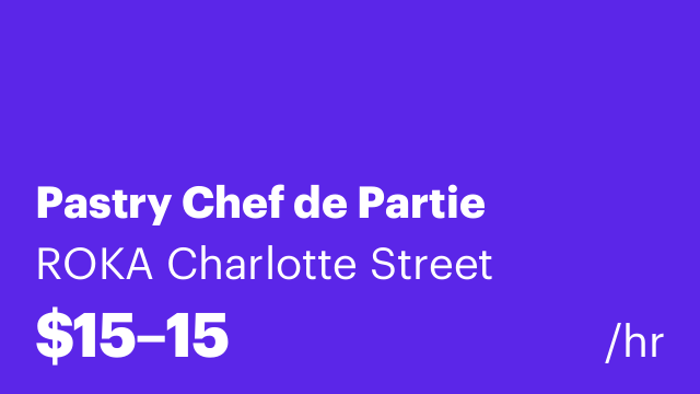 Pastry Chef de Partie