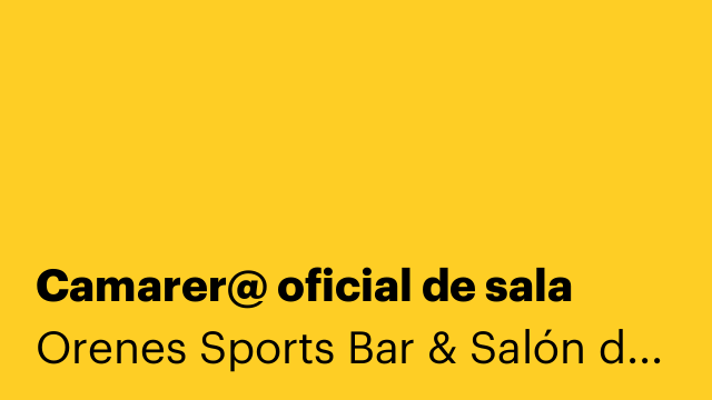 Camarer@ oficial de sala