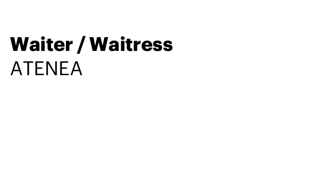 Waiter / Waitress