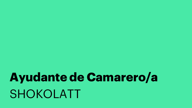 Ayudante de Camarero/a