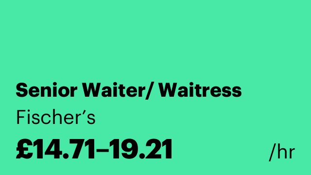 Senior Waiter/ Waitress