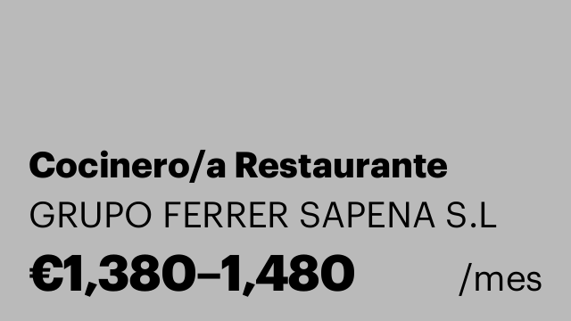 Cocinero/a Restaurante
