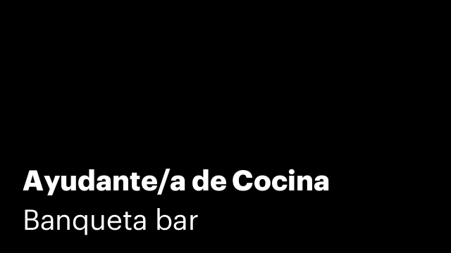 Ayudante/a de Cocina