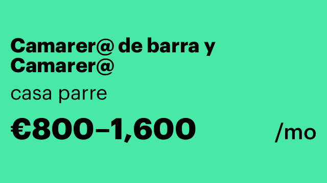 Camarer@ de barra y Camarer@