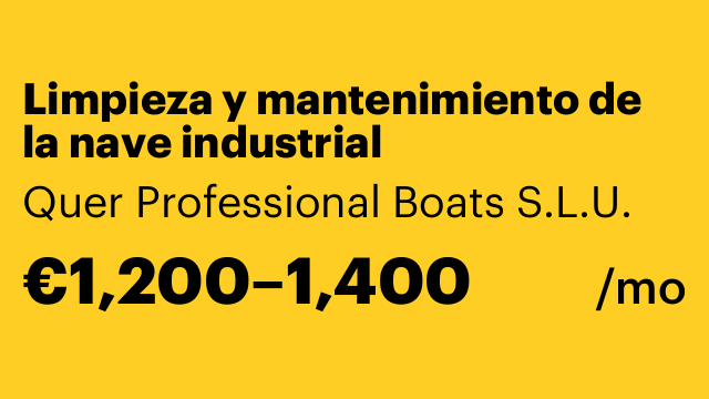 Limpieza y mantenimiento de la nave industrial