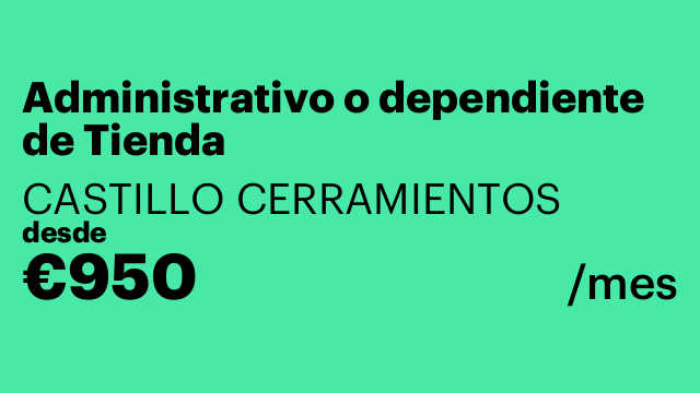 Administrativo o dependiente de Tienda