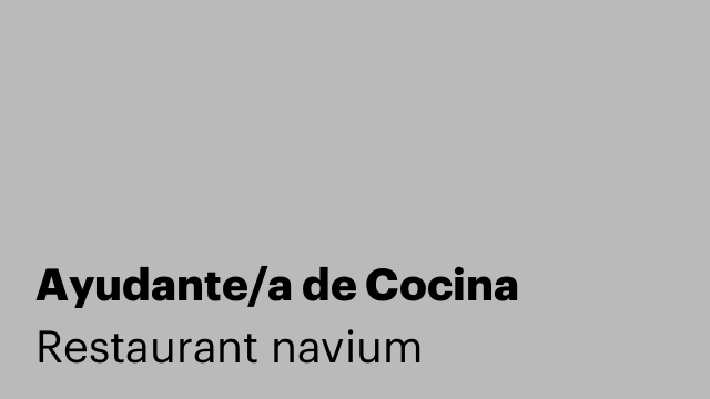 Ayudante/a de Cocina