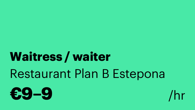 Waitress / waiter
