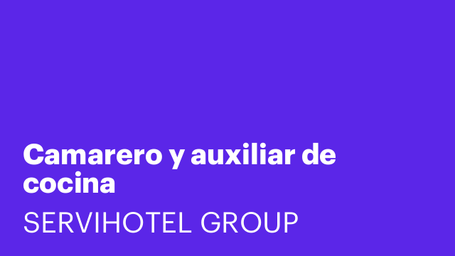 Camarero y auxiliar de cocina
