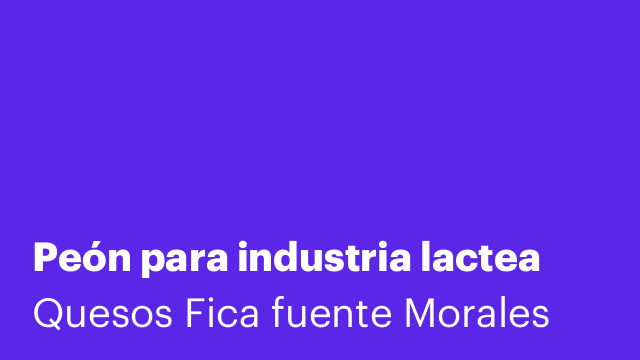 Peón para industria lactea