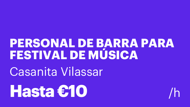 PERSONAL DE BARRA PARA FESTIVAL DE MÚSICA