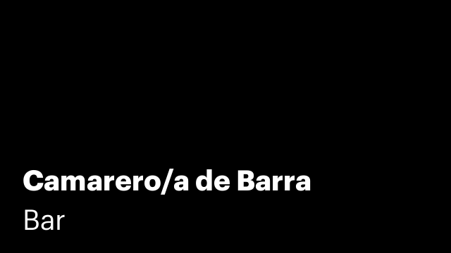 Camarero/a de Barra
