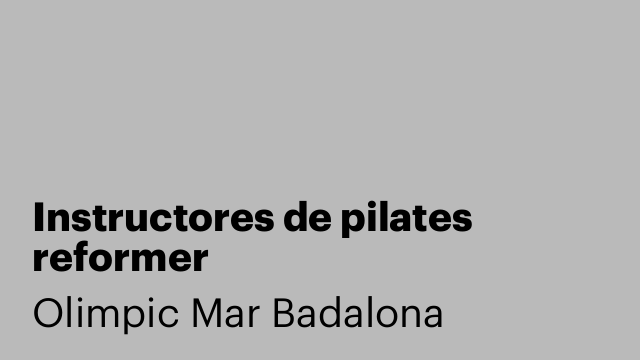 Instructores de pilates reformer