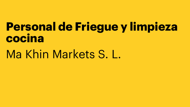 Personal de Friegue y limpieza cocina