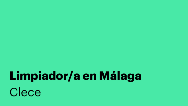 Limpiador/a en Málaga