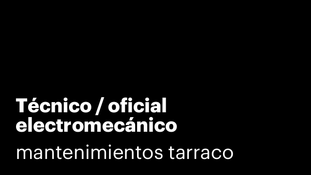 Técnico / oficial electromecánico