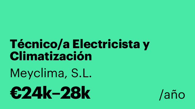 Técnico/a Electricista y Climatización