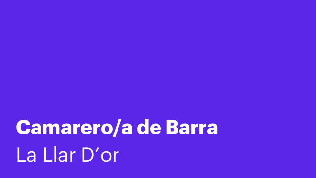 Camarero/a de Barra