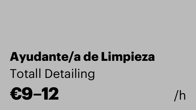 Ayudante/a de Limpieza