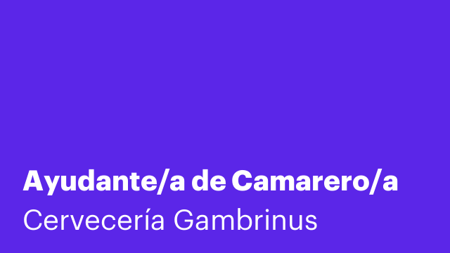 Ayudante/a de Camarero/a