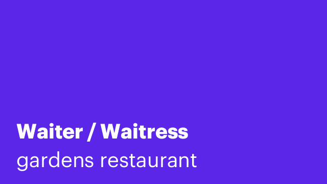 Waiter / Waitress