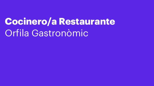 Cocinero/a Restaurante