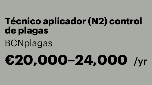Técnico aplicador (N2) control de plagas