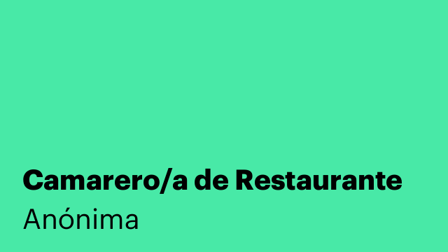 Camarero/a de Restaurante